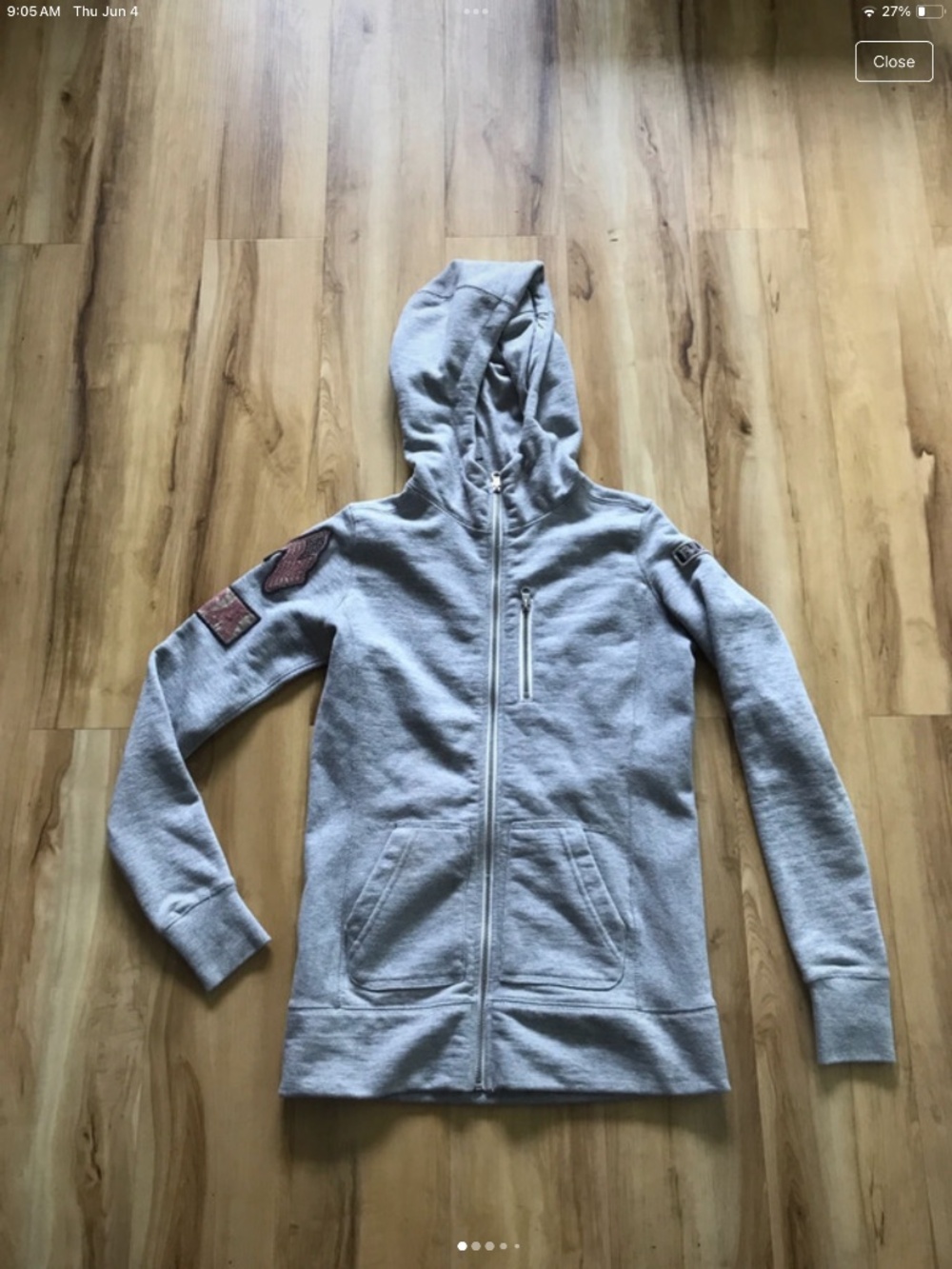Burton gray zip up hoodie size xs